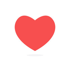 Red vector heart icon, vector illustration map heart icon