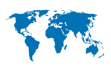 Fototapeta na wymiar Blue vector World Map isolated illustration, vector illustration map