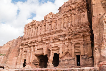 Palace Tomb in the rock in Petra (Red Rose City), Jordan. Petra is UNESCO World Heritage Site and is one of New7Wonders of the World.