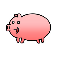 gradient shaded cartoon pig