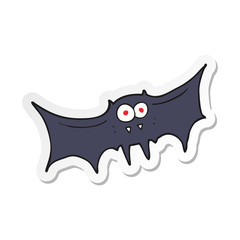 sticker of a cartoon vampire bat
