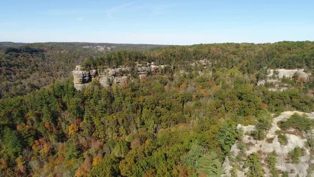Aerial, Red River Gorge rock formation in Slade, Kentucky
