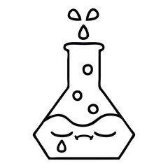 line drawing cartoon science beaker