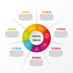 Round infographic template - business timeline. Vector