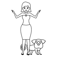 woman with funny monkey