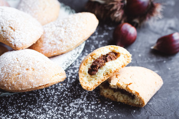 Ravioli filled with chestnut