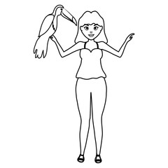 young woman with toucan exotic bird