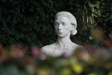 Fototapeta premium selective focus of sculpture at municipal cemetery in Amsterdam, The Netherlands