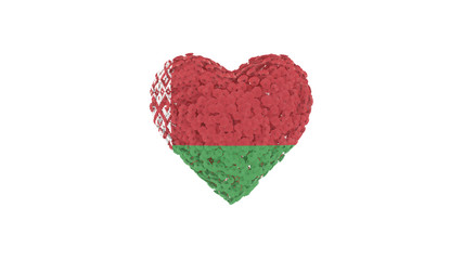 Naklejka na ściany i meble Belarus National Day. July 3. Independence Day. Flowers forming heart shape. 3D rendering.