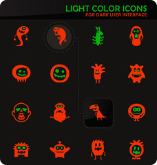 Monster icons set