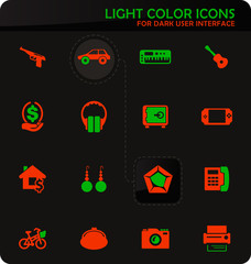 Pawnshop icons set