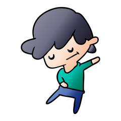 gradient cartoon of a kawaii cute boy