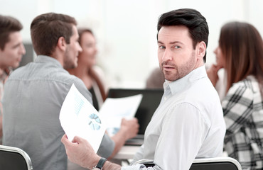 close up.businessman and business team at the Desk