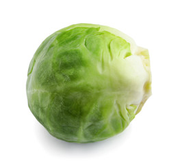 Fresh tasty Brussels sprout on white background