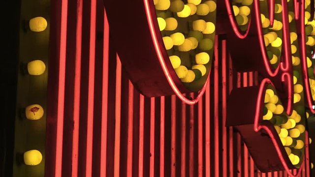 Neon Lights and Bulbs Flashing - Las Vegas