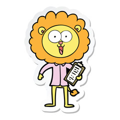 sticker of a happy cartoon lion