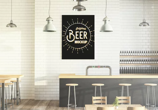 Beer Bar with Tap Mockup Stock Template | Adobe Stock