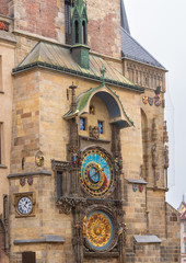 Prague, Old Town Hall with a beautiful Gothic tower with a bay chapel and a unique Astronomical Clock, known as the Orloj, where, every hour between 9 am and 11 pm, the twelve apostles appear.