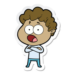 sticker of a cartoon man gasping in surprise