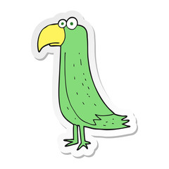 sticker of a cartoon parrot