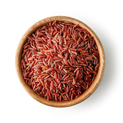 wooden bowl of red rice