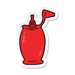 sticker of a cartoon ketchup bottle