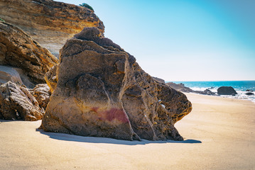 Close up of a rock on the cliffs of Conil