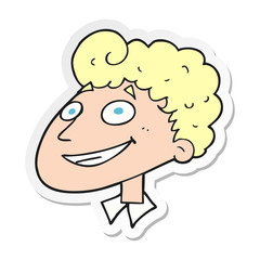 sticker of a cartoon happy man
