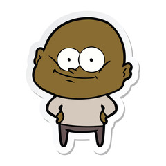 sticker of a cartoon bald man staring