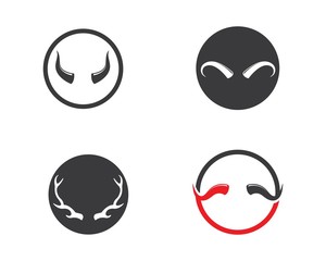 devil horn,animal horn logo icon vector