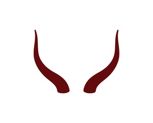 devil horn,animal horn logo icon vector