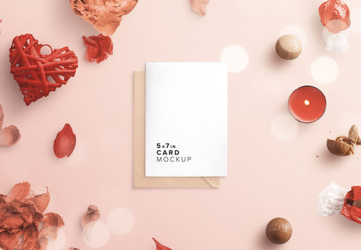 Card and Envelope Romantic Mockup Scene Creator
