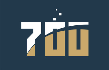 yellow white blue color number 700 for logo icon design