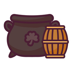 st patricks day card with cauldron and beer jar
