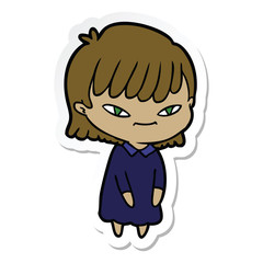 sticker of a cartoon woman