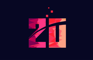 pink blue background color number 20 for logo icon design