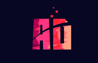 pink blue background color alphabet letter combination AD A D for logo icon design