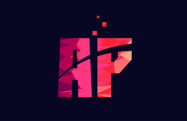 pink blue background color alphabet letter combination AP A P for logo icon design