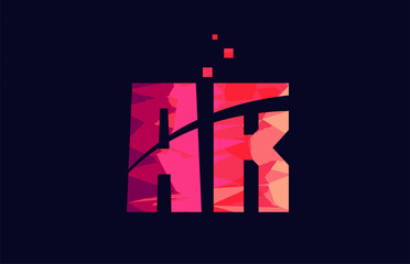 pink blue background color alphabet letter combination AR A R for logo icon design