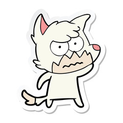 sticker of a cartoon annoyed fox