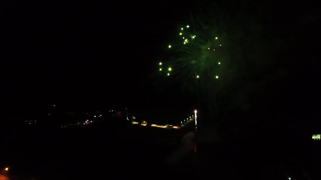 Fireworks over Corbin, Kentucky, Aerial