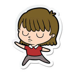 sticker of a cartoon woman