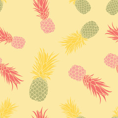 Cute tropical pineapple seamless pattern design 