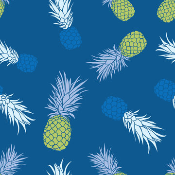 Cute tropical pineapple seamless pattern design 