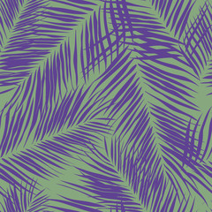 Cute green tropical leaves seamless pattern design 