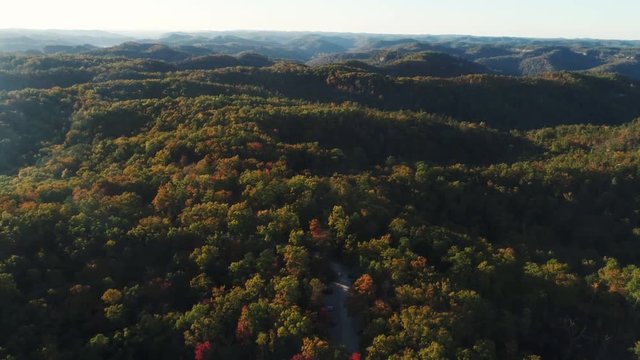 Red River Gorge forest in Slade, Kentucky, aerial