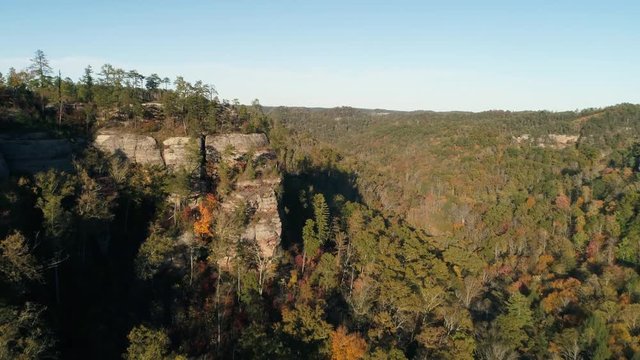 Aerial, Red River Gorge forest in Slade, Kentucky
