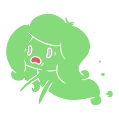 cartoon of kawaii scary ghost