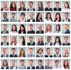 portraits of successful young businessmen isolated on white