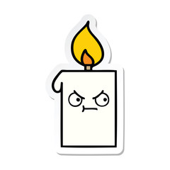 sticker of a cute cartoon lit candle